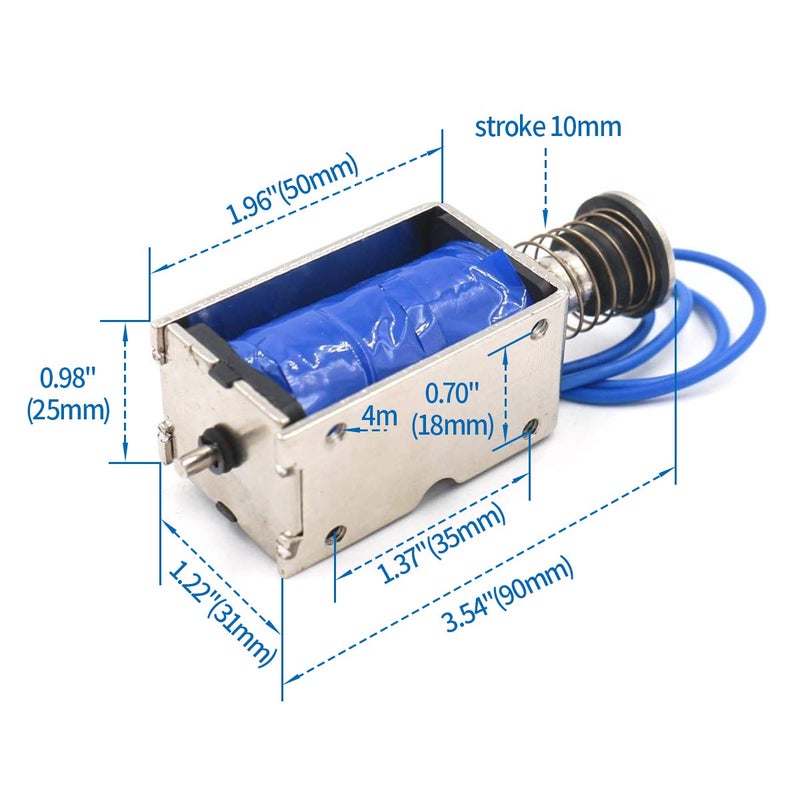 Baomain Solenoid Electromagnet BM-Z05 DC 12V 2A Push Type Open Frame 10mm 45N 9.9LB - Image 3